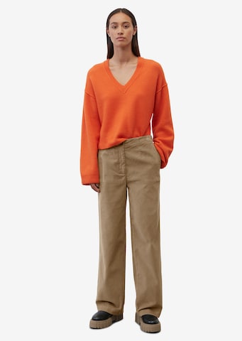 Marc O'Polo Wide leg Broek in Bruin