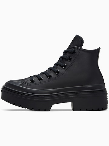 CONVERSE Sportschoen 'Converse Chuck Taylor All Star Lugged Heel Leather Platform' in Zwart