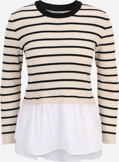 Only Petite Pull-over 'ANGIE' en beige / noir / blanc, Vue avec produit