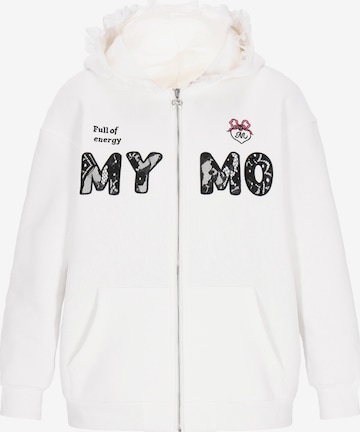 MYMO - Sudadera con cremallera en blanco: frente