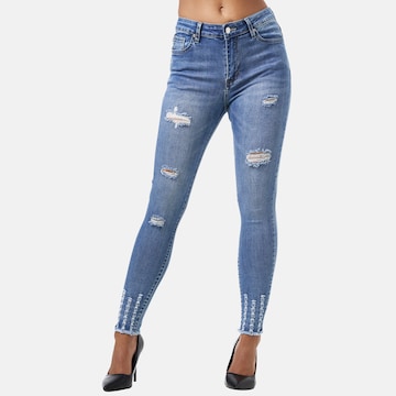 Coupe slim Jean Elara en bleu