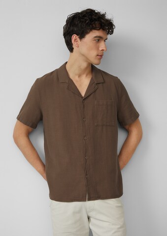 s.Oliver Comfort fit Button Up Shirt in Brown: front