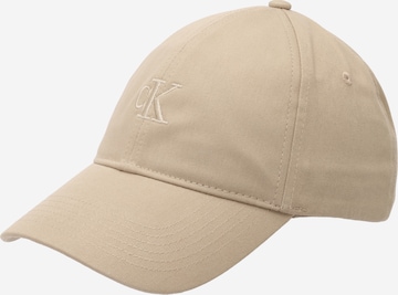 Casquette Calvin Klein en beige : devant