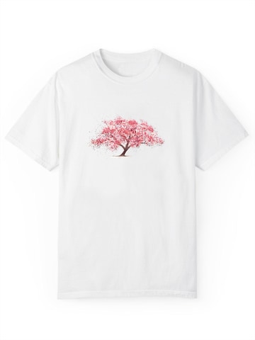 T-shirt 'Women's Summer Casual Cotton T-Shirt with Cherry Blossoms Print' GORHEY en blanc