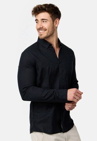 INDICODE JEANS Regular fit Button Up Shirt ' Brayden ' in Black