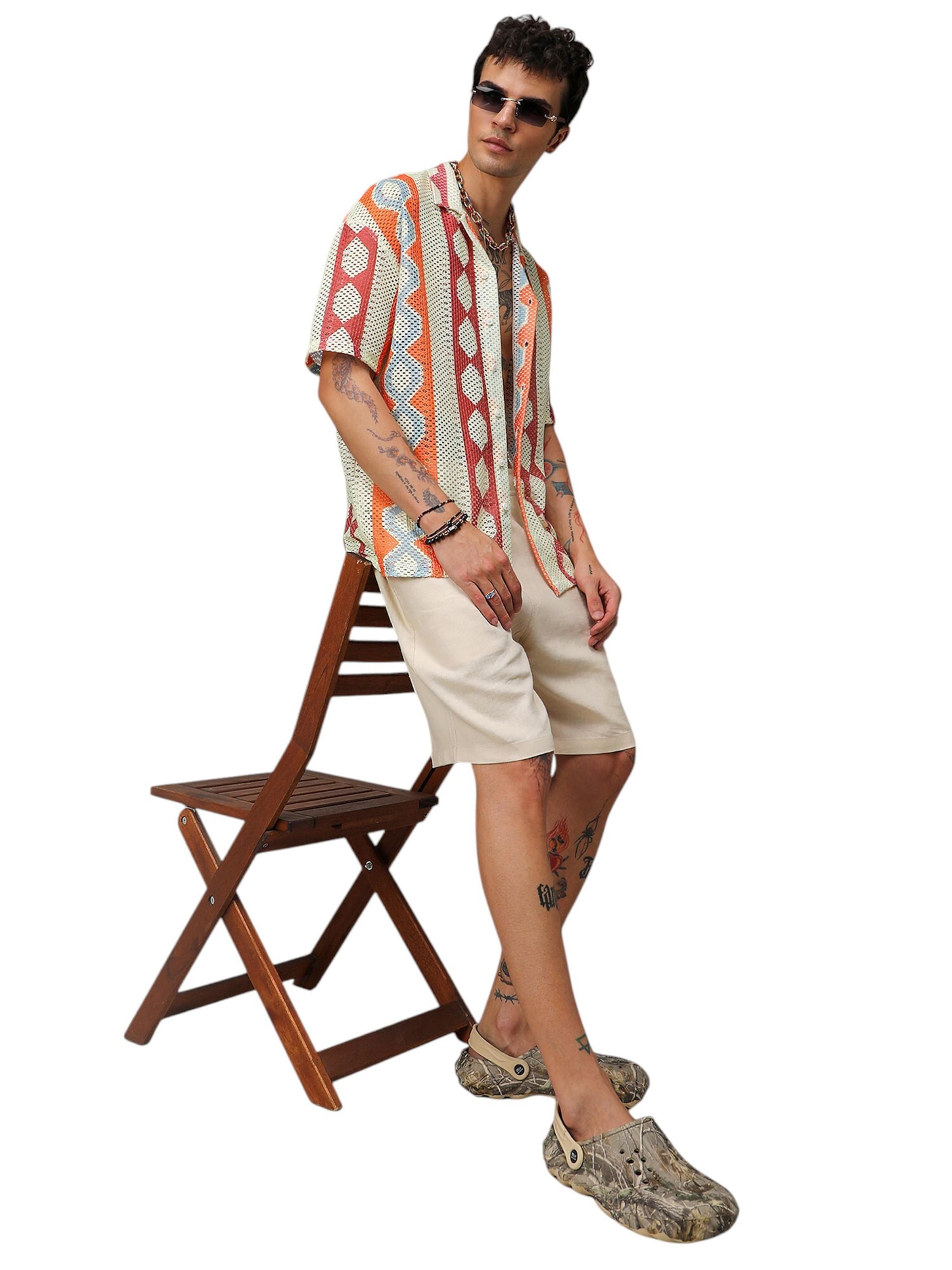 Campus Sutra - Ajuste confortable Camisa 'Syd' en Mezcla de colores