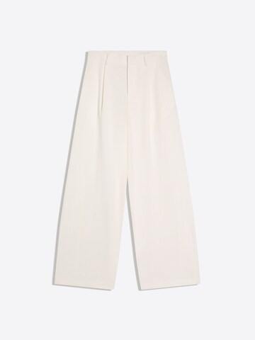 Bershka Wide Leg Hose in Beige: Vorderseite