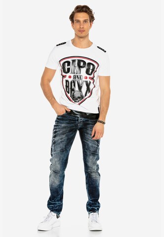 CIPO & BAXX T-Shirt ARROWHEAD mit Logo Print in Weiß