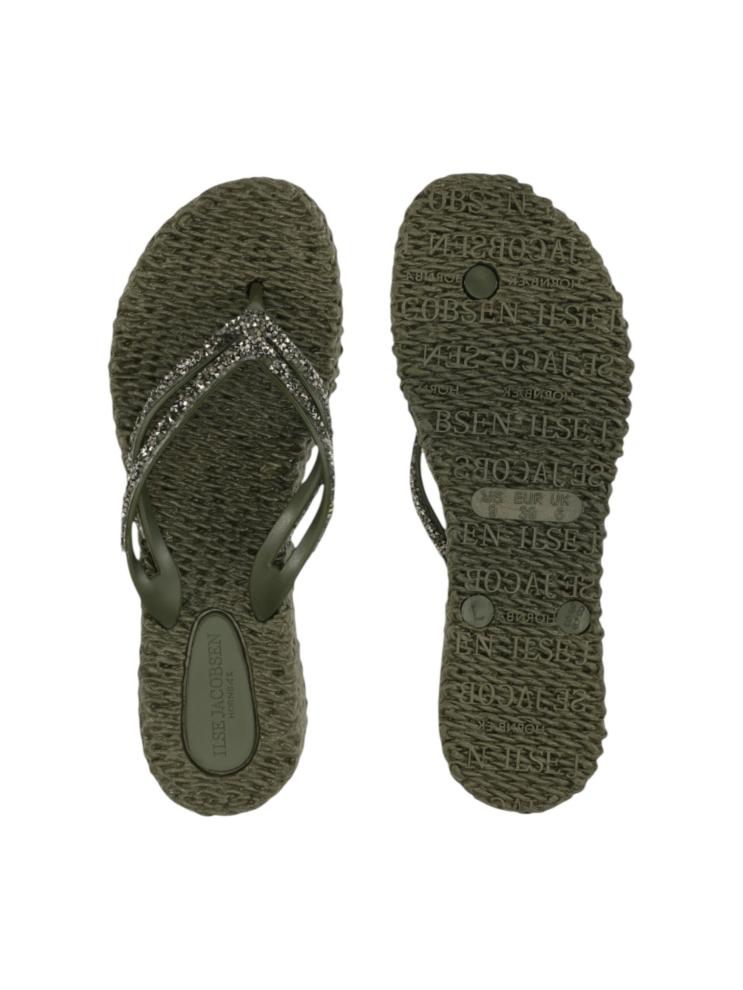 ILSE JACOBSEN T-Bar Sandals 'Cheerful08M' in Green