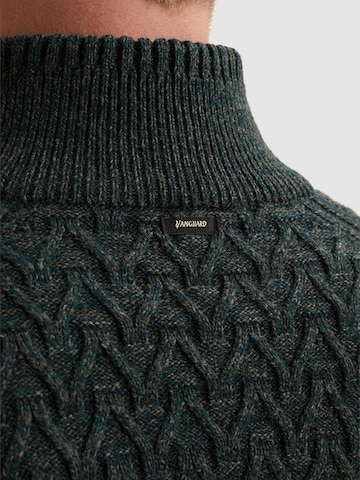 VANGUARD Trui 'Pullover in a wool blend with half-zip' in Groen