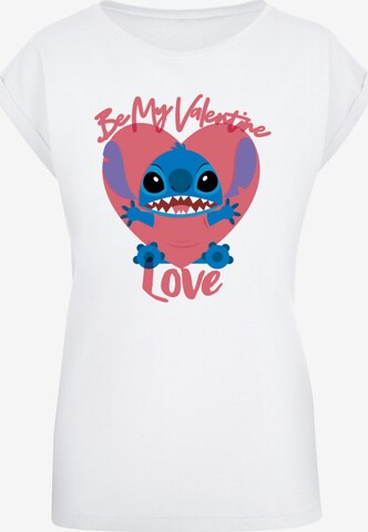 ABSOLUTE CULT Shirt 'Lilo And Stitch - Be My Valentines Love' in White: front