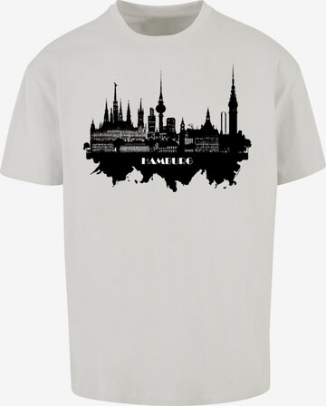 T-Shirt 'Cities Collection - Hamburg skyline' F4NT4STIC en gris : devant