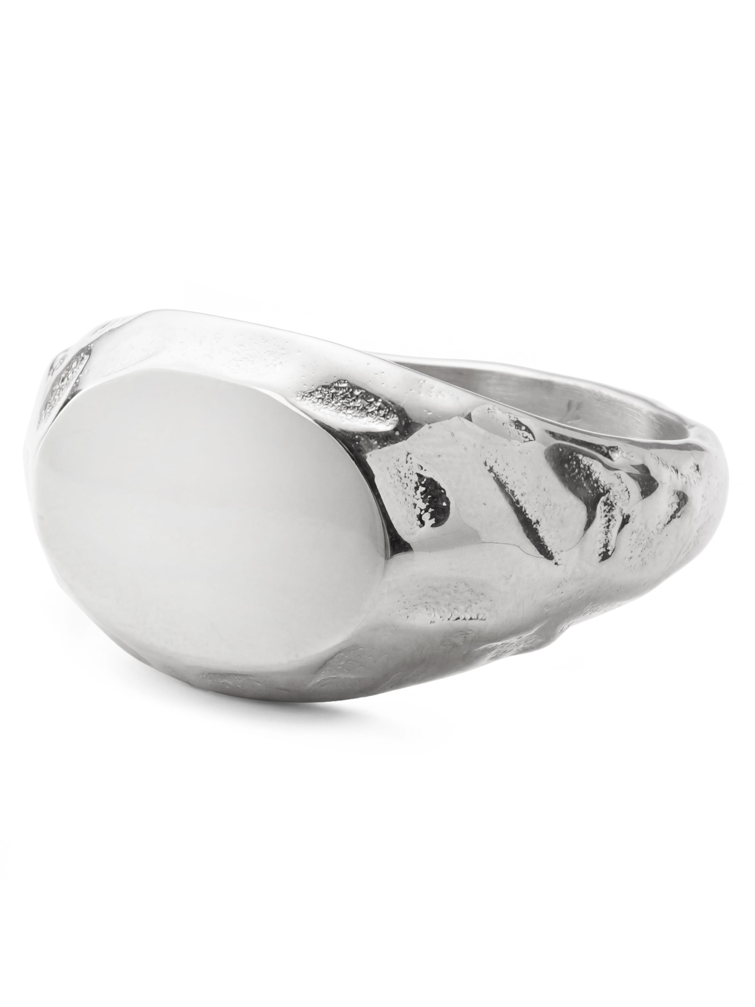 Sidegren Ring 'Molten' in Silver: front