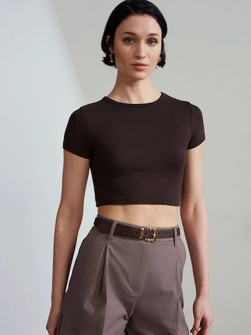 T-shirt Dilvin en marron : devant
