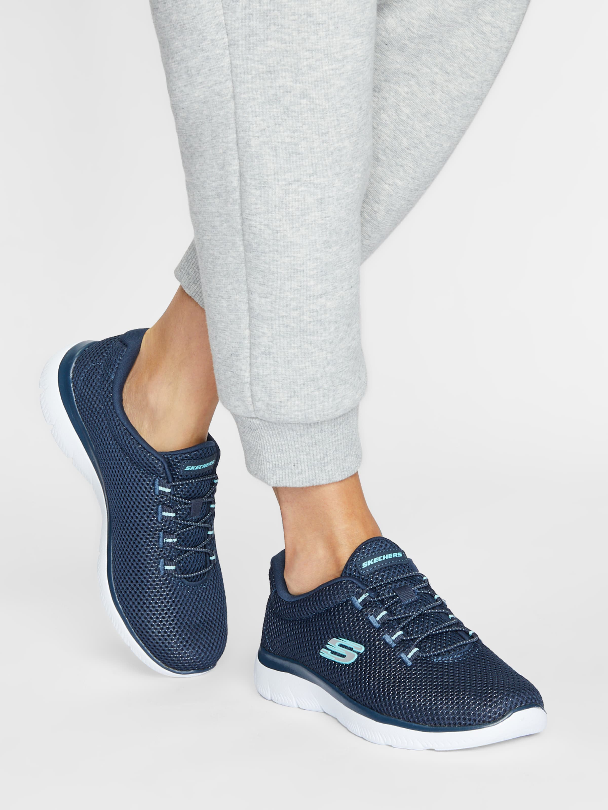 SKECHERS Sneakers laag Summits in Navy Turquoise ABOUT YOU