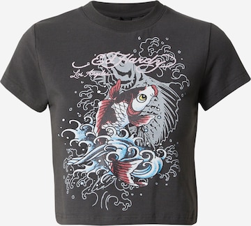 T-shirt 'KOI' Ed Hardy en noir : devant