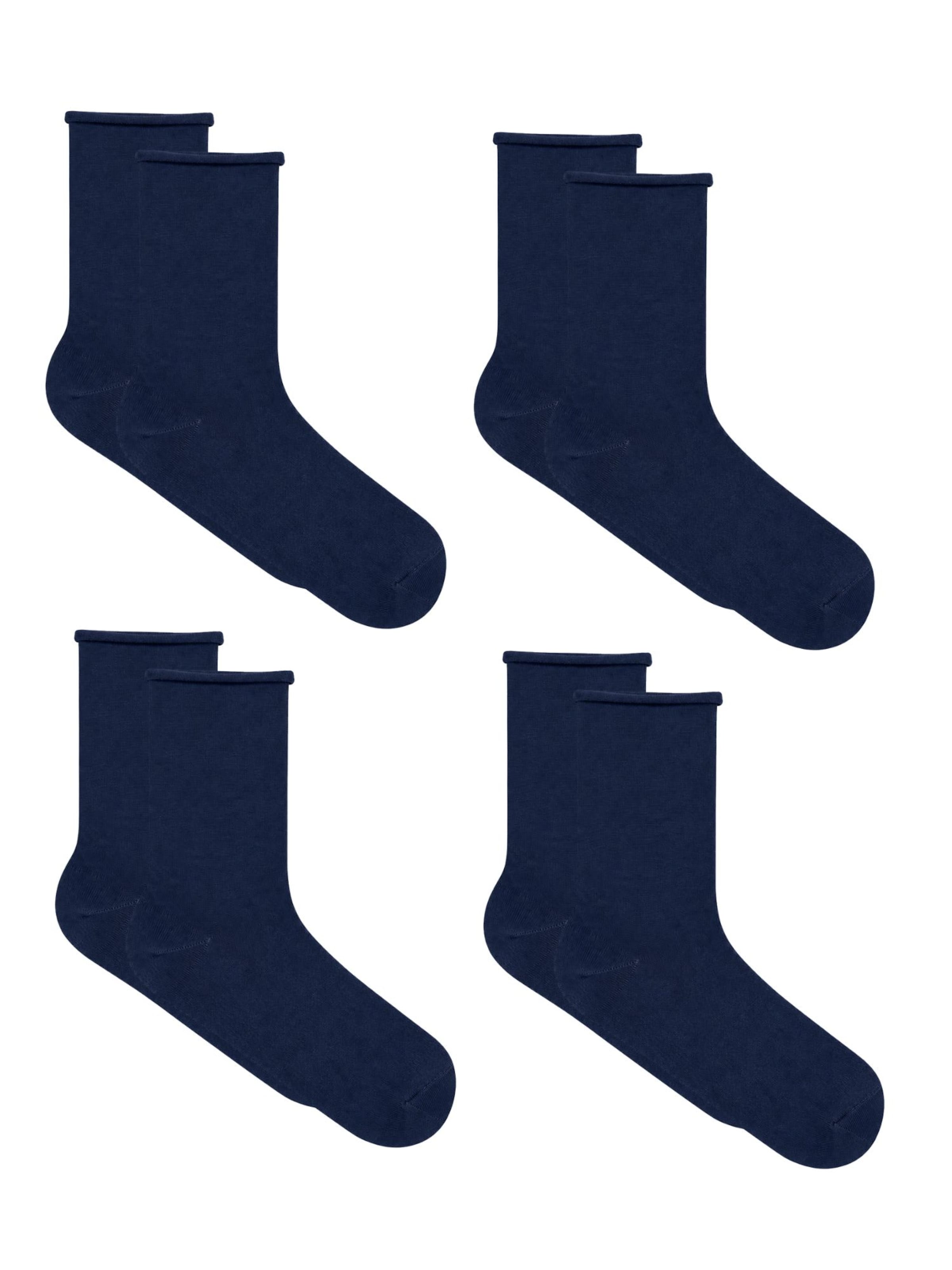 Albero Natur Socken 'Bio-Baumwoll-Socken mit Rollrand Unisex – 4er Pack'‌‌‌‌‌‌‌‌‌ in Blau: Vorderseite