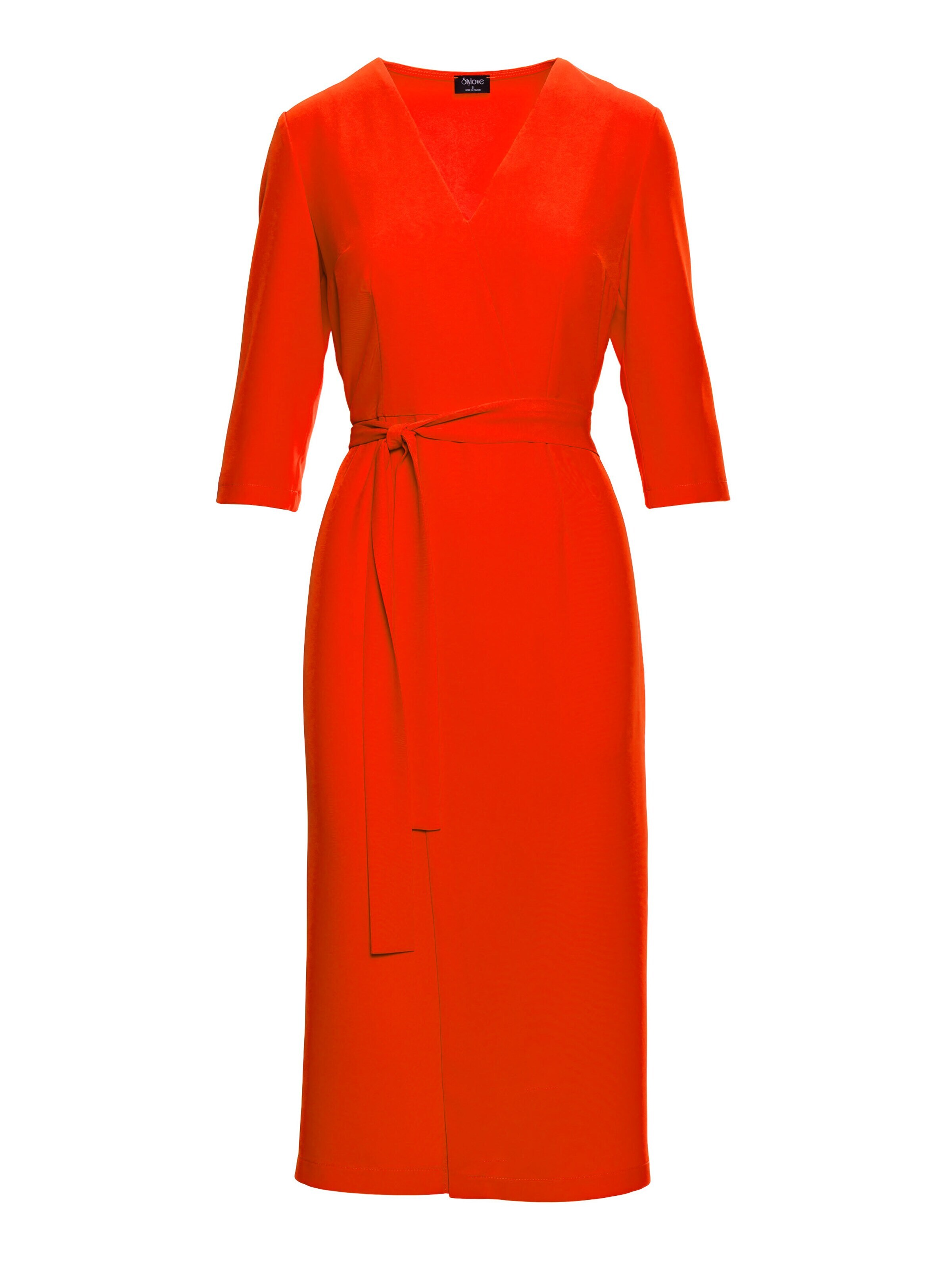 Rochie 'Sukienka z kopertowym motywem' de la Stylove pe portocaliu: față