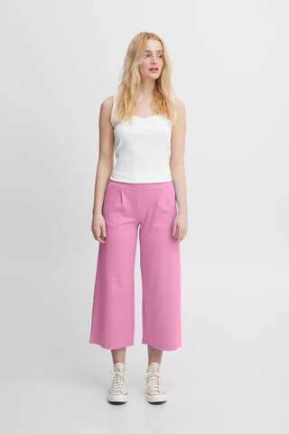 ICHI Wide leg Pleat-front trousers 'KATE' in Pink