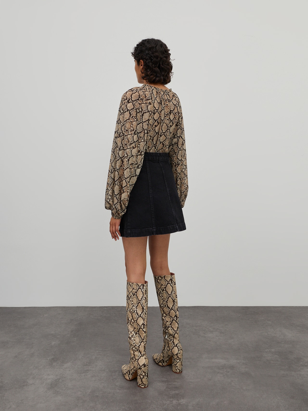 EDITED Producten Rok 'Kathy' Black denim