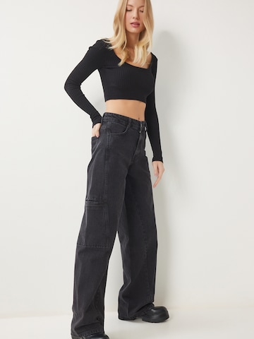 Loosefit Jeans cargo di Happiness İstanbul in nero