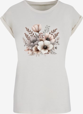 T-shirt 'Blumenstrauß Boho' F4NT4STIC en beige : devant