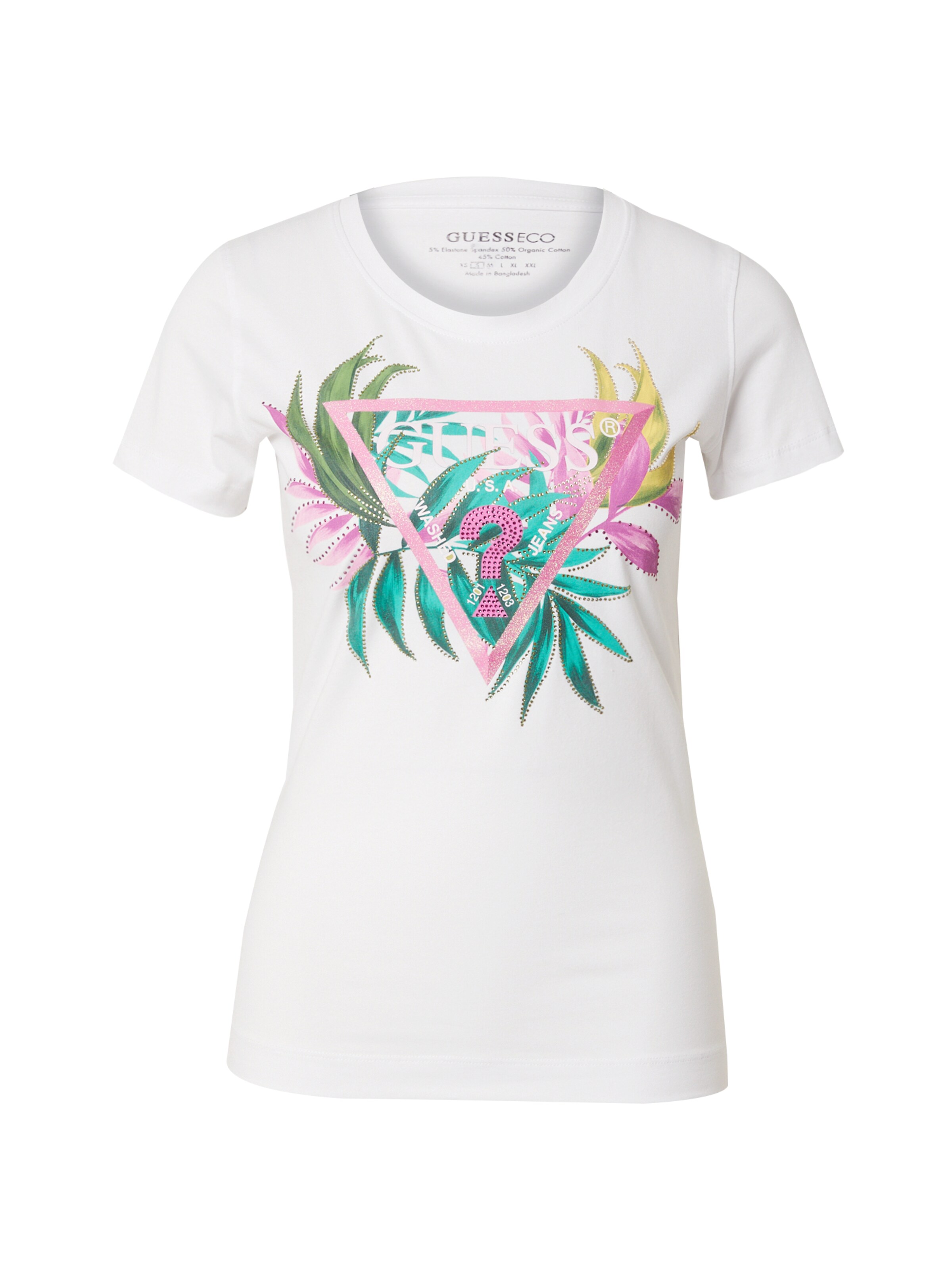 T-shirt GUESS en blanc : devant