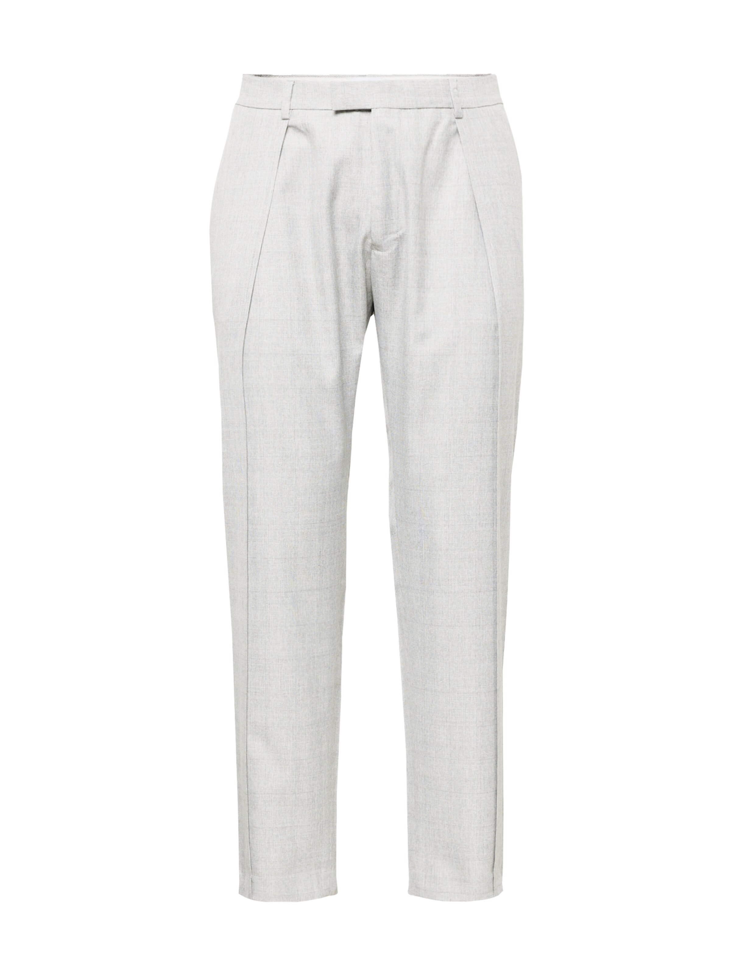 TOPMAN Tapered Pleat-front trousers in Grey: front