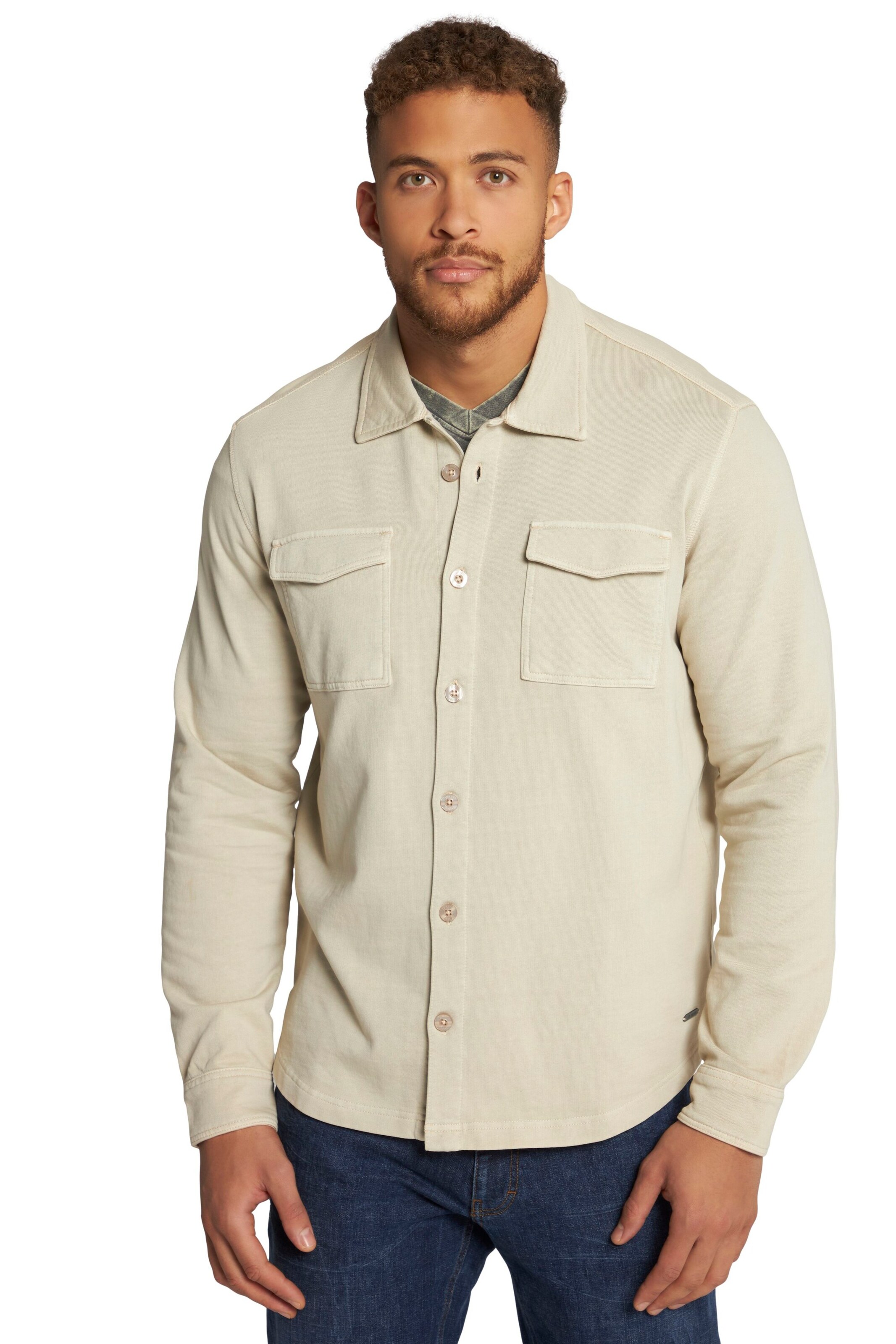 JP1880 Regular fit Button Up Shirt in Beige: front
