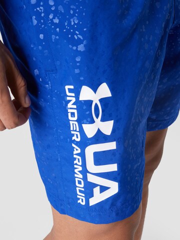 UNDER ARMOURregular Sportske hlače 'Emboss' - plava boja