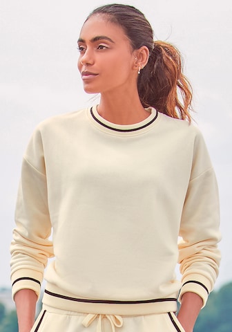 LASCANA Sweatshirt in Yellow: front