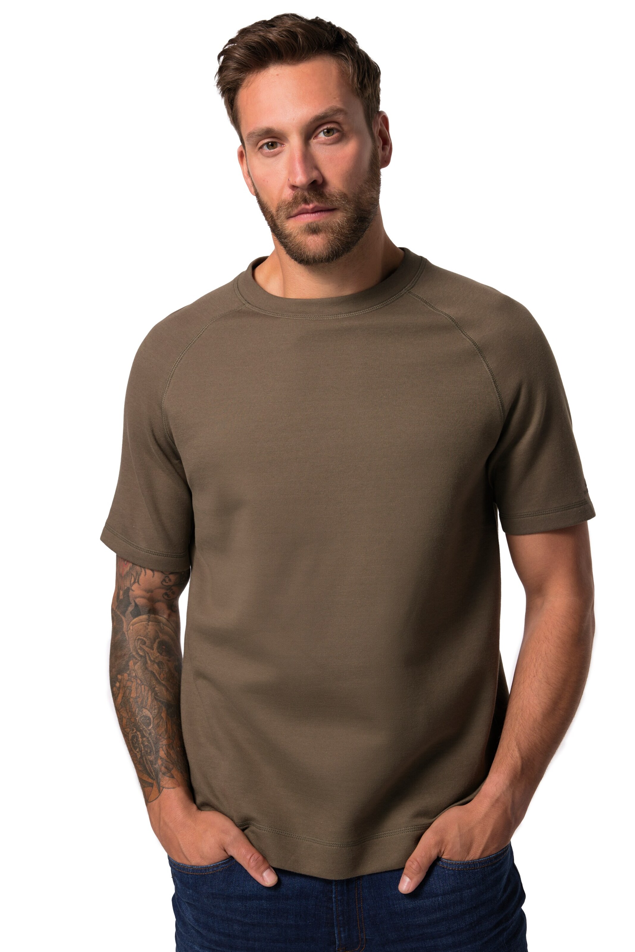 T-Shirt JP1880 en marron : devant