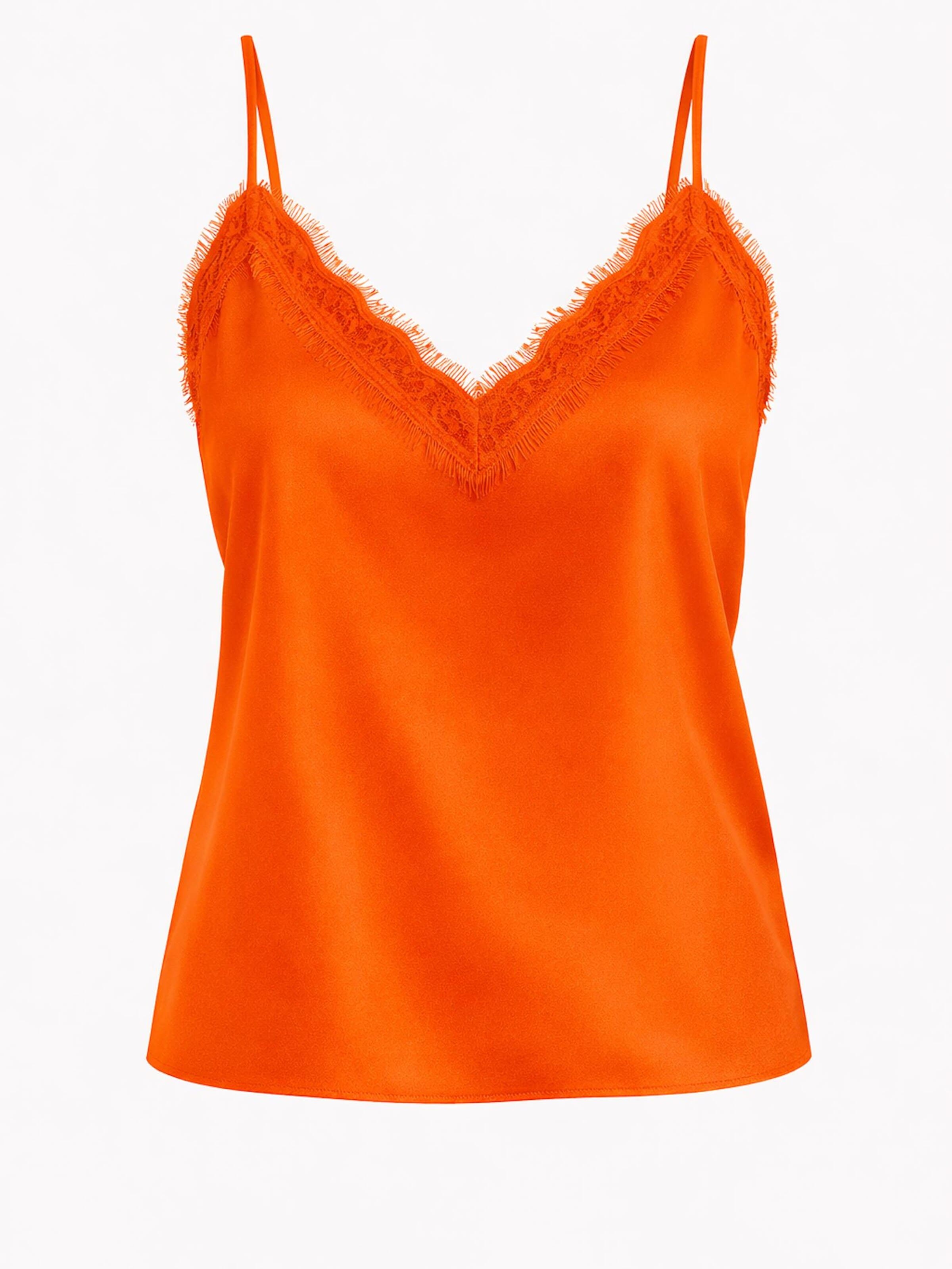 Worldclassca Top 'Spaghetti Lace Trim Top' in Orange: front