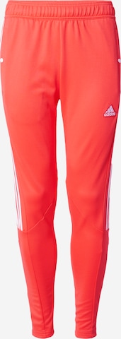 ADIDAS SPORTSWEAR - Tapered Calças de desporto 'Tiro Material Mix' em vermelho: frente