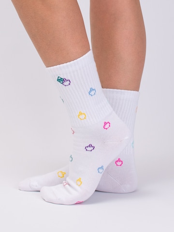 J.Clay Socks 'Have a nice day' in White