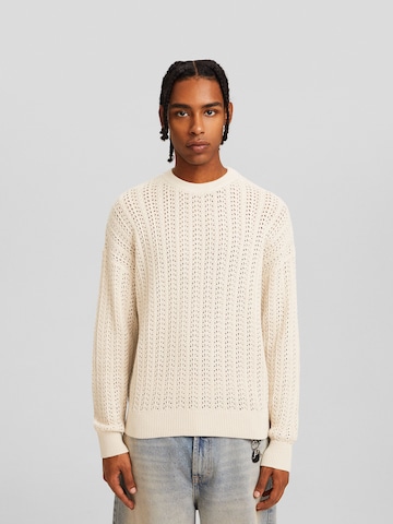 Pull-over Bershka en beige : devant