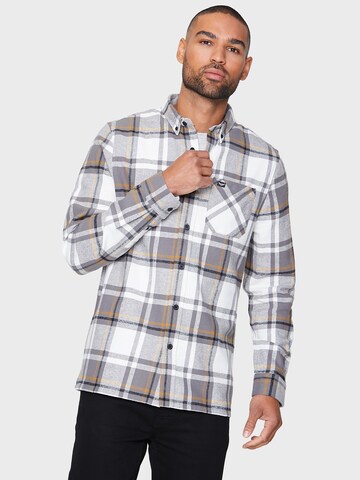 Threadbare Regular Fit Hemd 'Franco' in Grau: Vorderseite