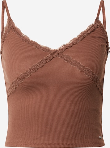 HOLLISTER Top in Braun: front