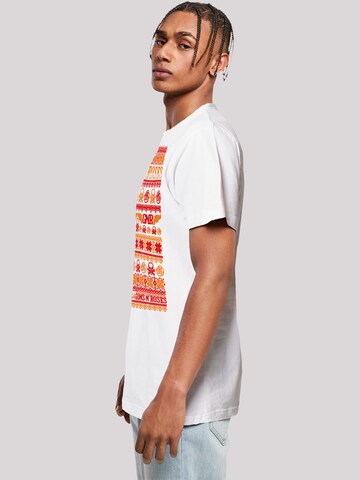 T-Shirt 'Guns And Roses Christmas' F4NT4STIC en blanc