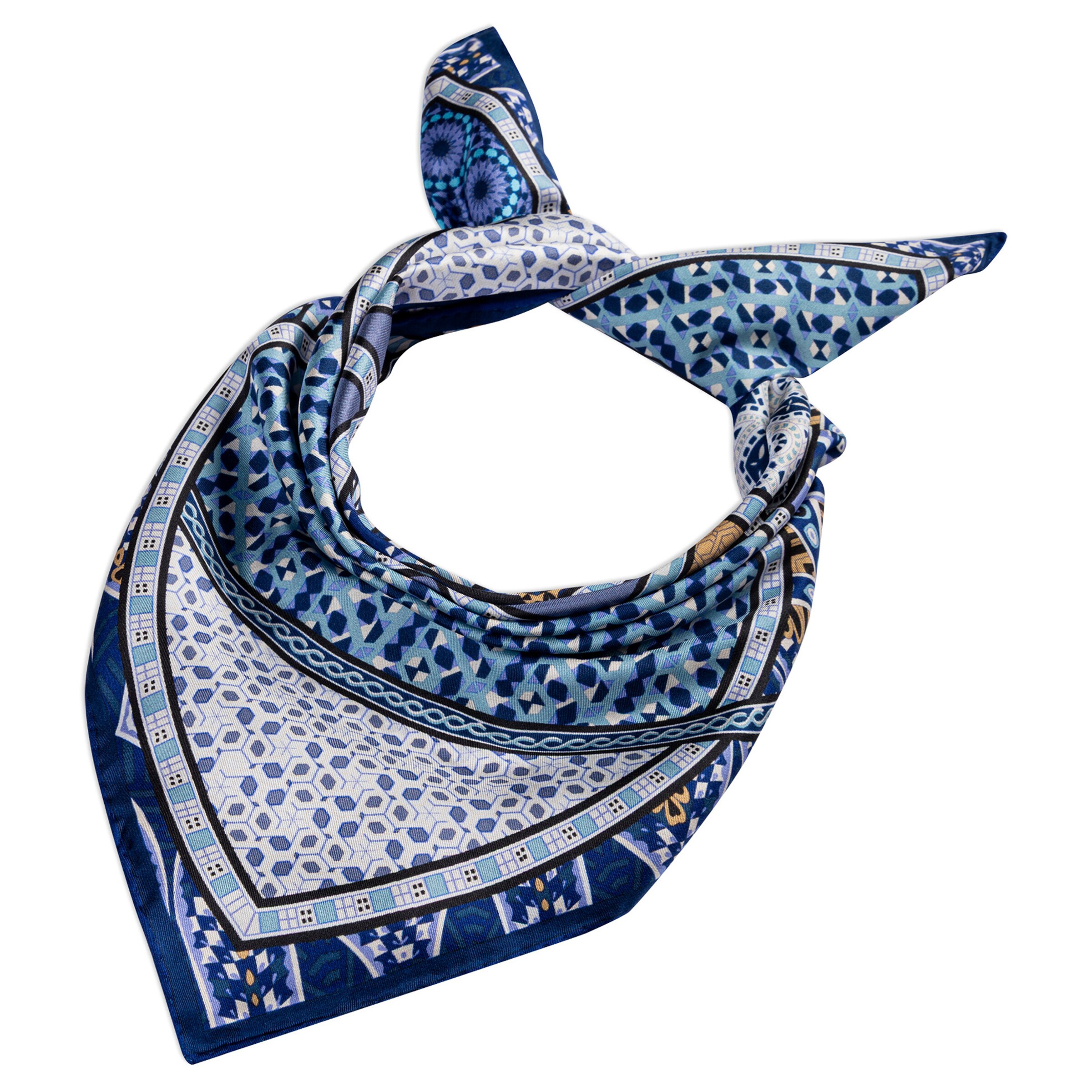Foulard ' Kaleidoskope Nicky ' di Roeckl in blu: frontale