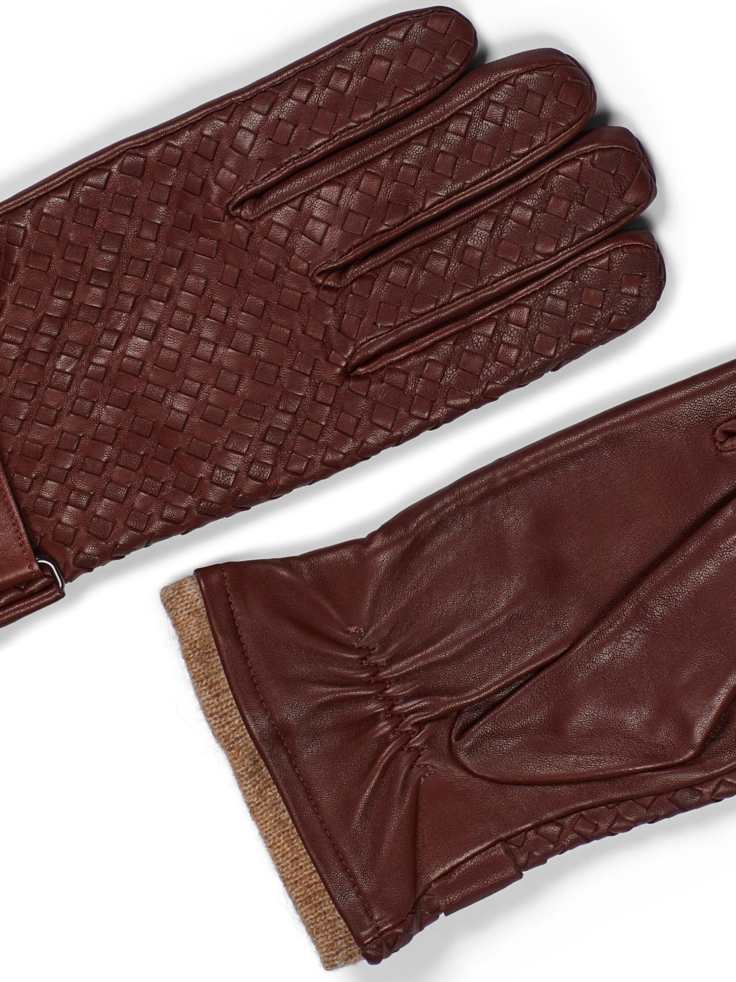 Howard London - Guantes con dedos 'Leather Gloves Axel Brown' en marrón