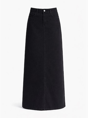 IT'S BASIC Rok 'Maxi Denim Skirt' in Zwart: voorkant
