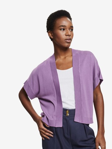 Esprit Collection Knit Cardigan in Purple: front