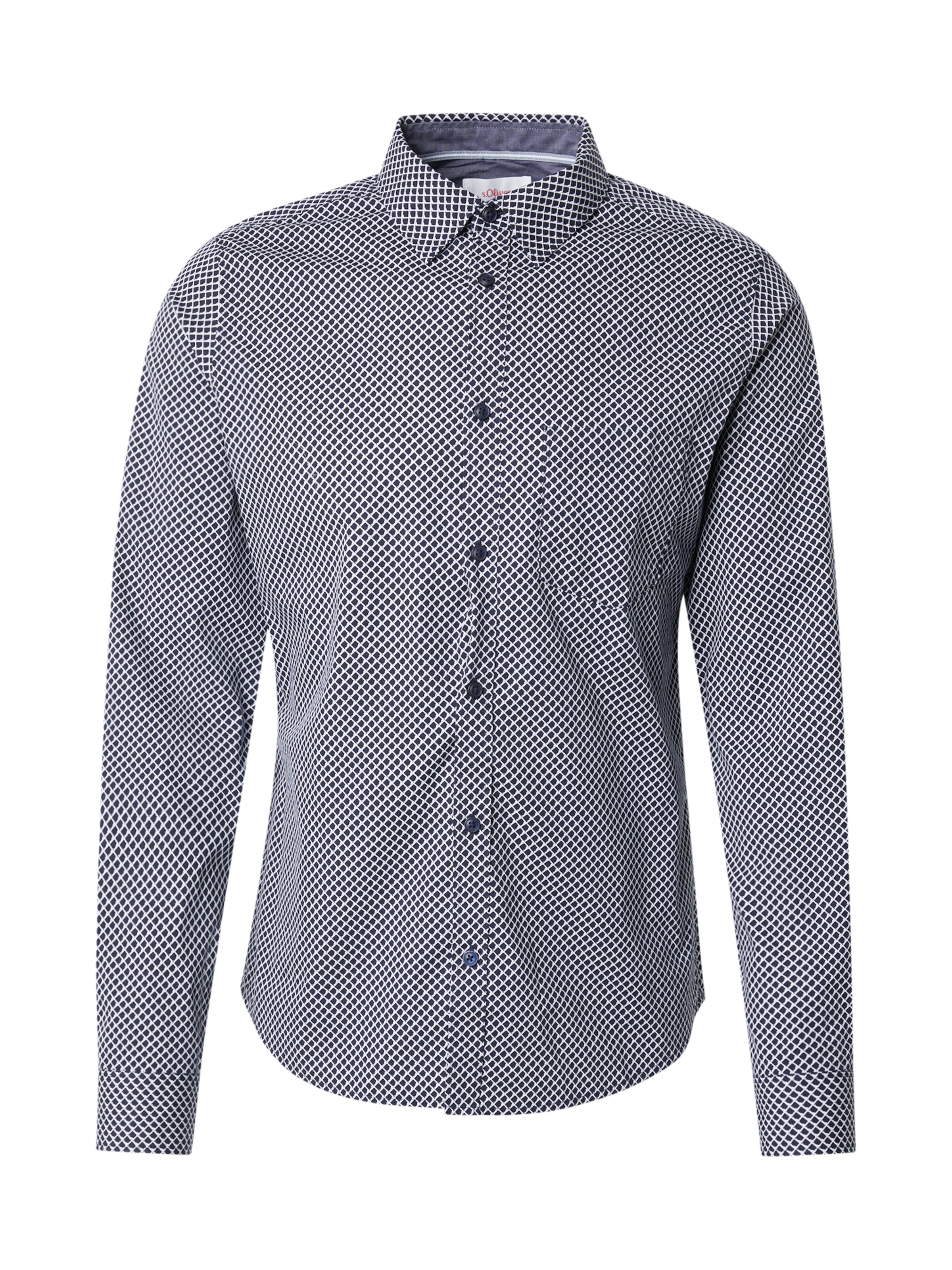 s.Oliver Slim fit Overhemd in Blauw: voorkant