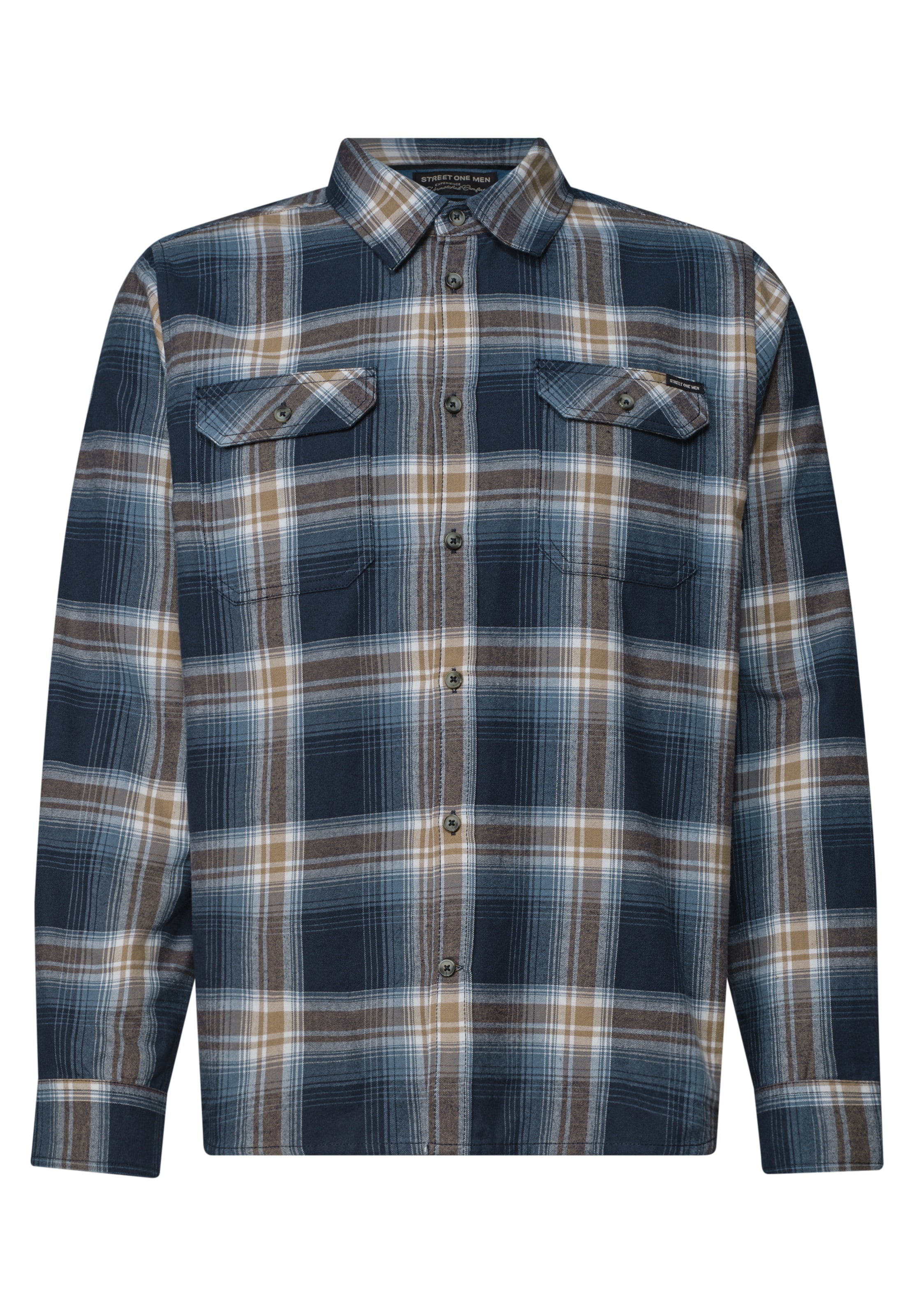 Street One MEN Hemd in Blau: Vorderseite