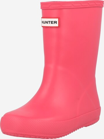 Bottes en caoutchouc HUNTER en rose : devant