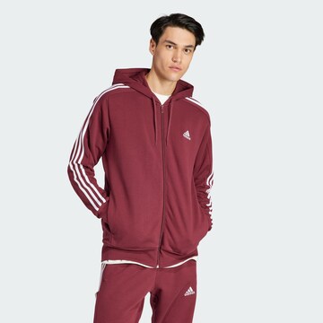 ADIDAS SPORTSWEAR Αθλητική ζακέτα φούτερ 'Essentials' σε κόκκινο: μπροστά