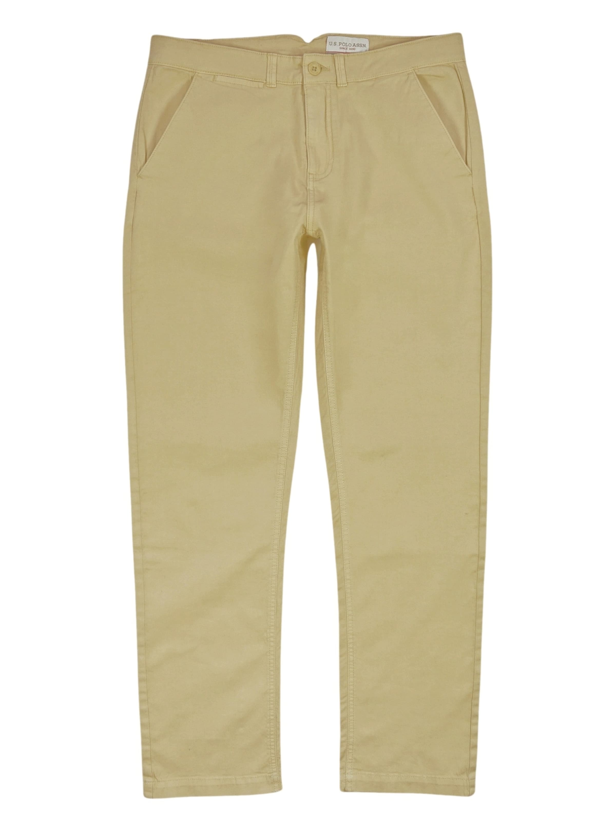 U.S. POLO ASSN. regular Lærredsbukser i beige: forside