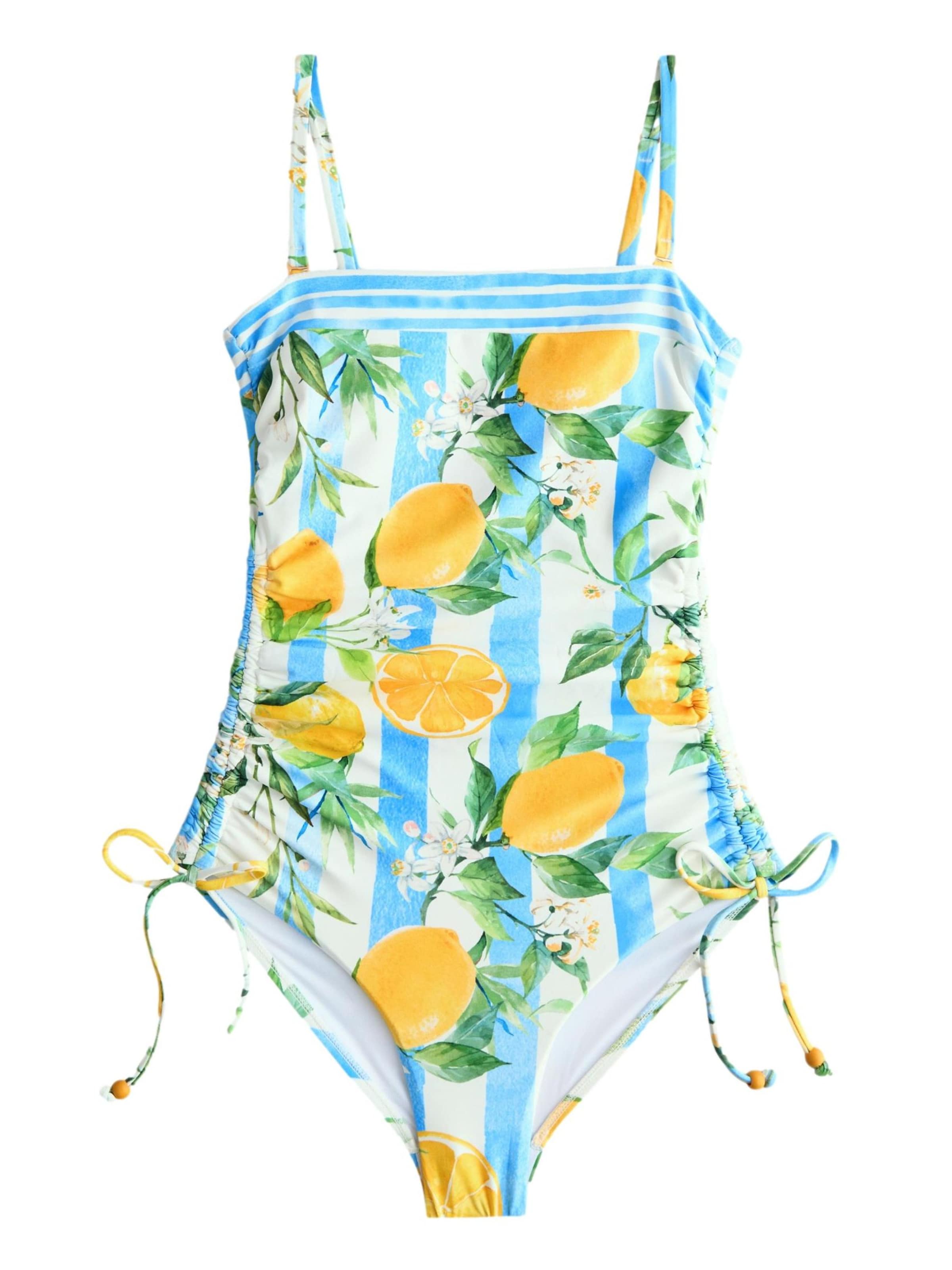 Next Бандо Корректирующий купальник в Синий: спереди