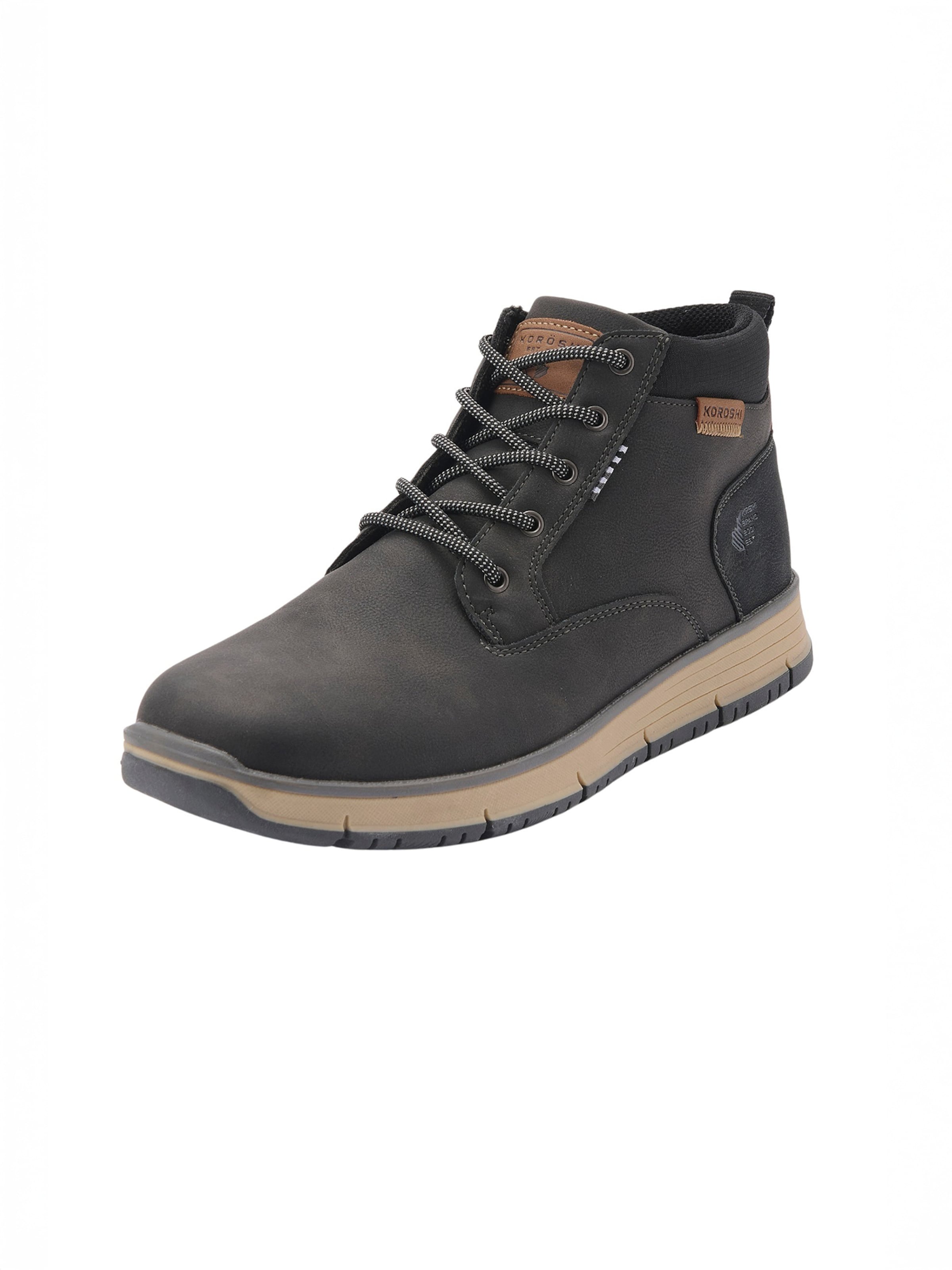 KOROSHI Μπότες με κορδόνια σε γκρι: μπροστά